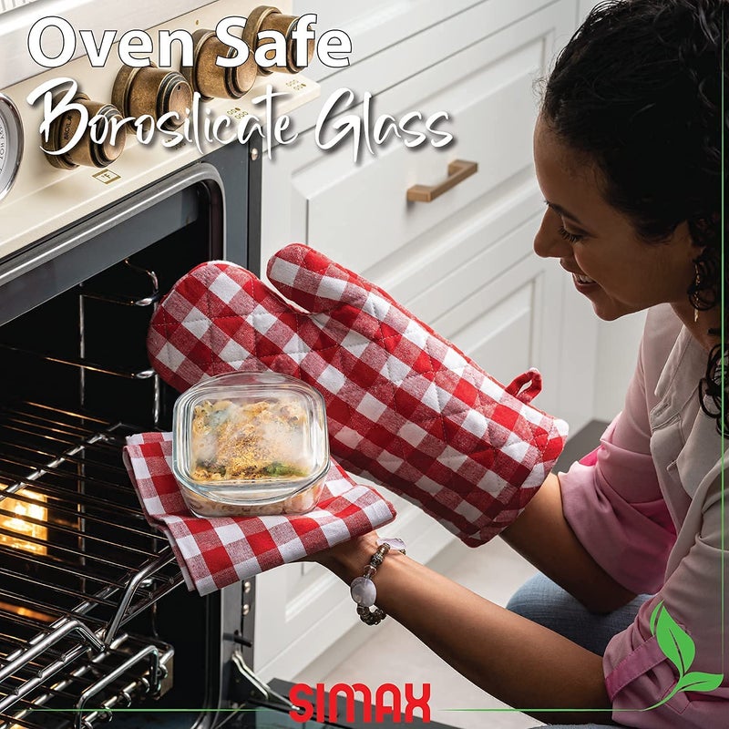 Simax Casserole Dish For Oven, 10 Ounce Mini Glass Baking Dish With Lid, Small, Personal Sized Bakeware and Cookware, Great for Storage, Microwave, Oven, And Dishwasher Safe Borosilicate Glass Dish - Image 5